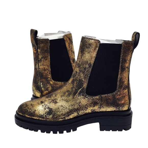 Lauren‎ Ralph Lauren Corinne Leather Chelsea Boots Pull On Black Bronze Size 9.5 - Picture 2 of 10